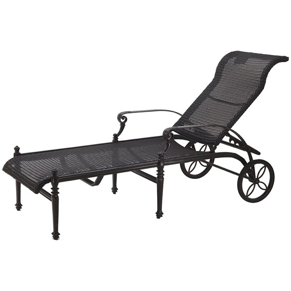 Grand Terrace Cast Aluminum Woven Chaise Lounge by Gensun - Image 2